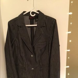 Torrid women's plus size 1 gray black shimmer blazer jacket